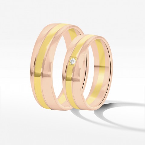 Obrączki ślubne z dwukolorowego złota 5.5mm