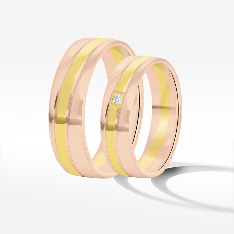 Obrączki ślubne z dwukolorowego złota 5.5mm