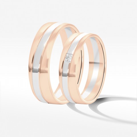 Obrączki ślubne z dwukolorowego złota 5.5mm