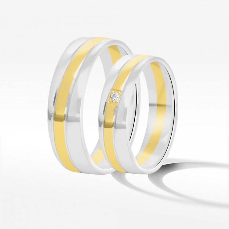 Obrączki ślubne z dwukolorowego złota 5.5mm