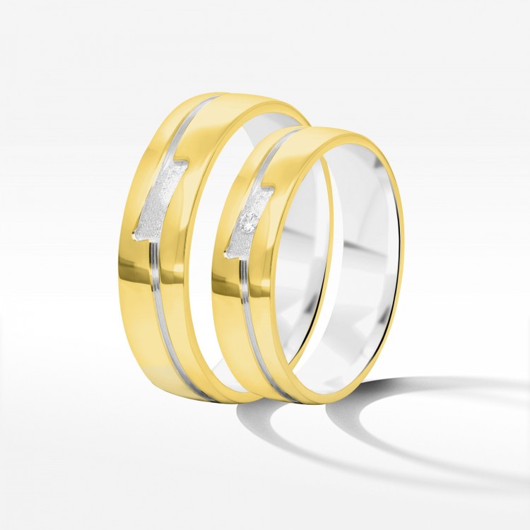 Obrączki ślubne z dwukolorowego złota 5mm