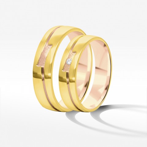 Obrączki ślubne z dwukolorowego złota 5mm