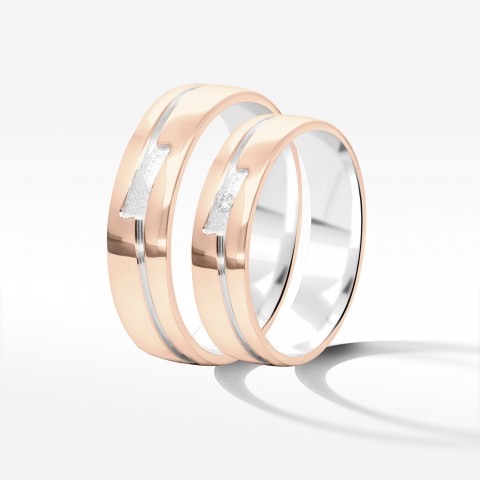 Obrączki ślubne z dwukolorowego złota 5mm