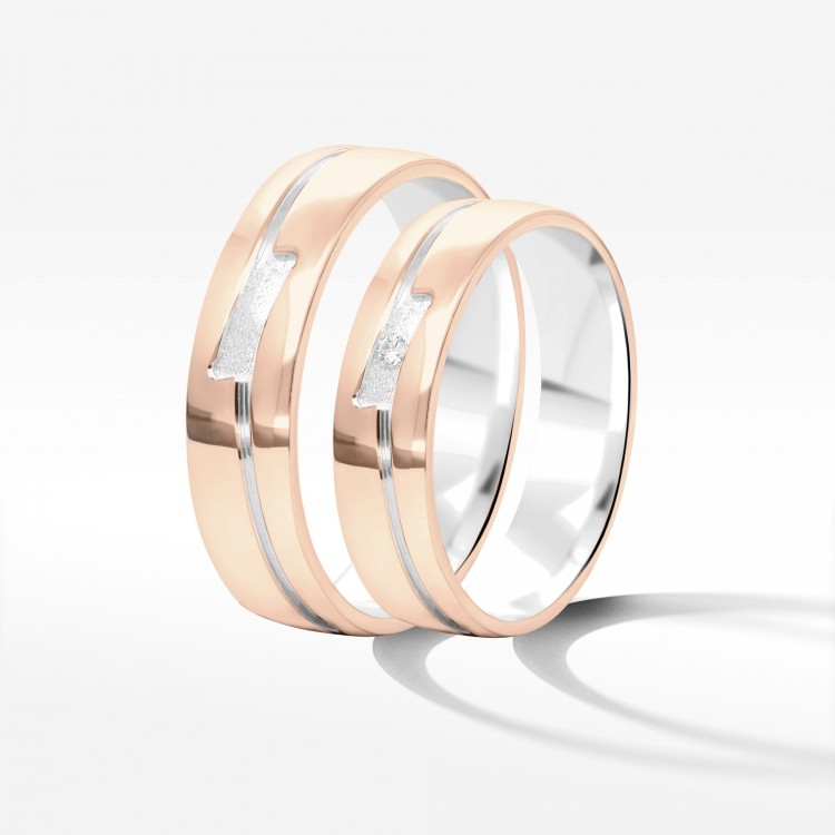 Obrączki ślubne z dwukolorowego złota 5mm