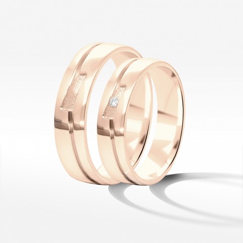 Obrączki ślubne z różowego złota 5mm