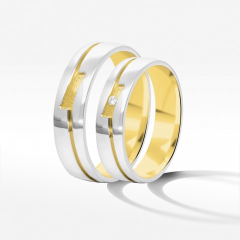 Obrączki ślubne z dwukolorowego złota 5mm