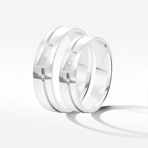 Obrączki ślubne z białego złota 5mm