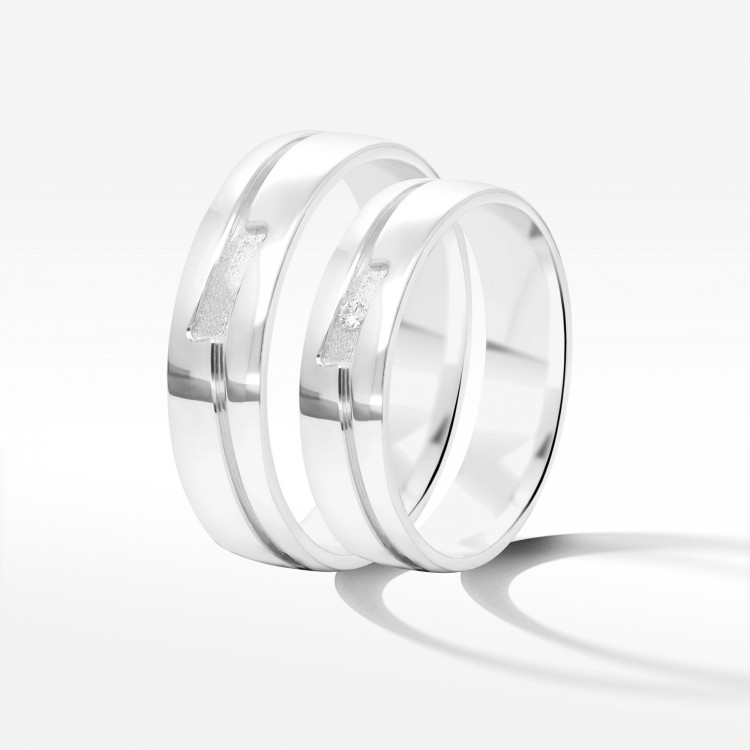 Obrączki ślubne z białego złota 5mm