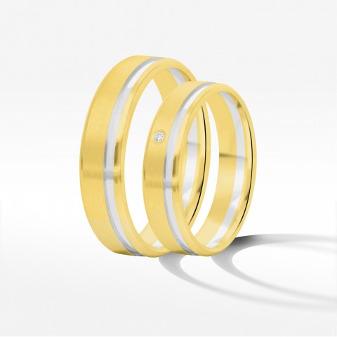 Obrączki ślubne z dwukolorowego złota 5mm/6mm