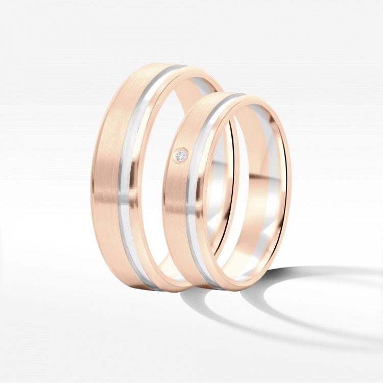 Obrączki ślubne z dwukolorowego złota 5mm/6mm