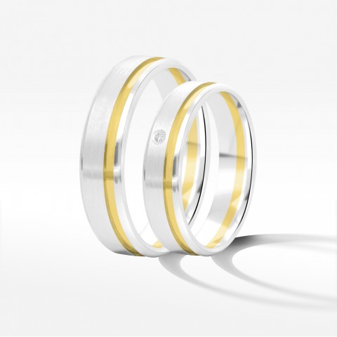Obrączki ślubne z dwukolorowego złota 5mm/6mm