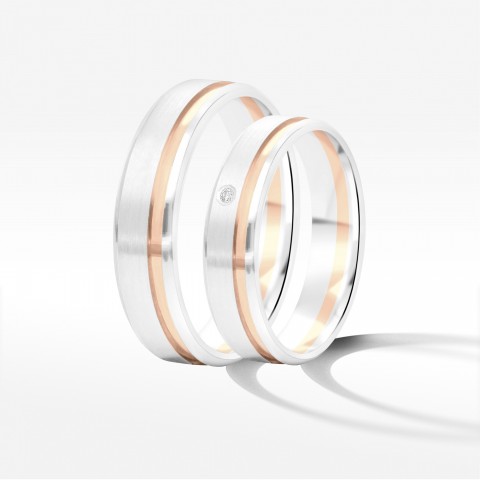 Obrączki ślubne z dwukolorowego złota 5mm/6mm