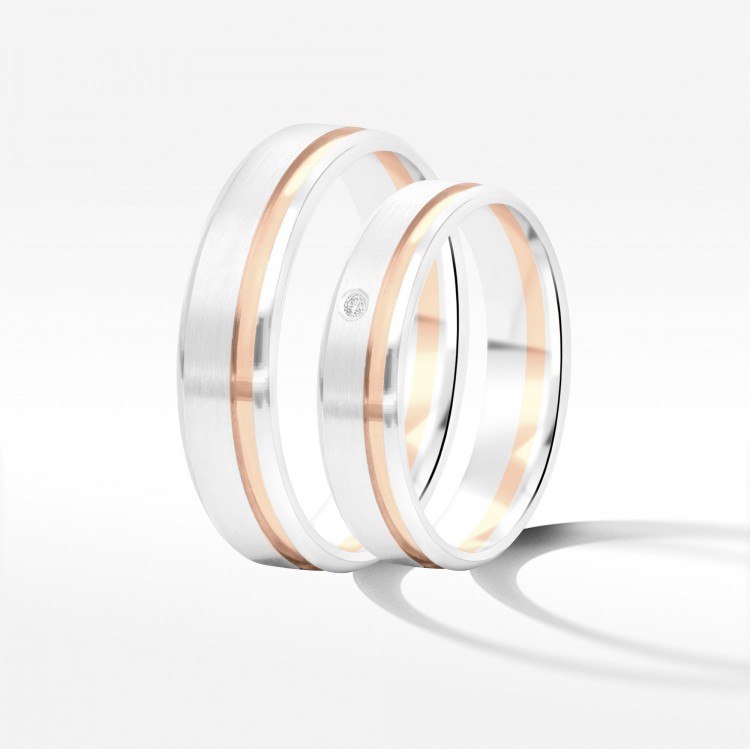 Obrączki ślubne z dwukolorowego złota 5mm/6mm