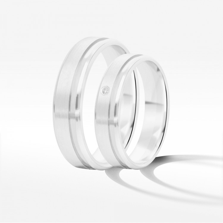 Obrączki ślubne z białego złota 5mm/6mm
