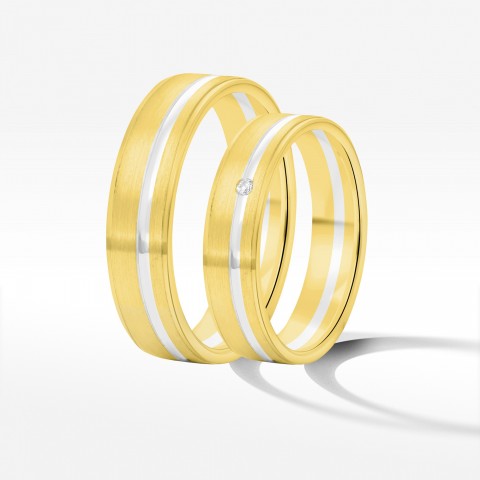 Obrączki ślubne z dwukolorowego złota 5mm