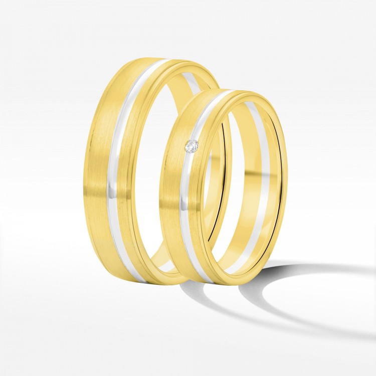 Obrączki ślubne z dwukolorowego złota 5mm