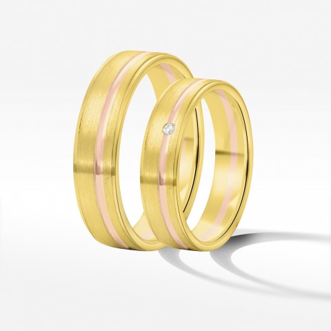 Obrączki ślubne z dwukolorowego złota 5mm
