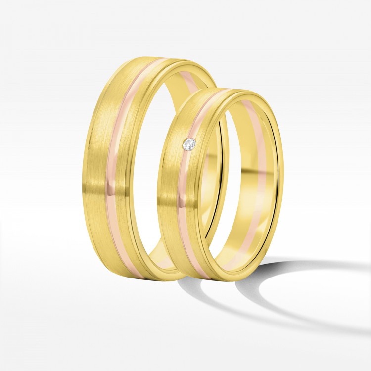 Obrączki ślubne z dwukolorowego złota 5mm