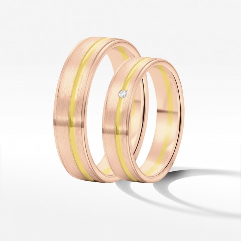Obrączki ślubne z dwukolorowego złota 5mm