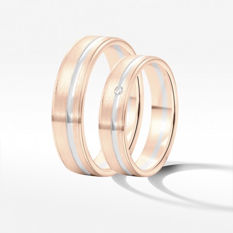 Obrączki ślubne z dwukolorowego złota 5mm