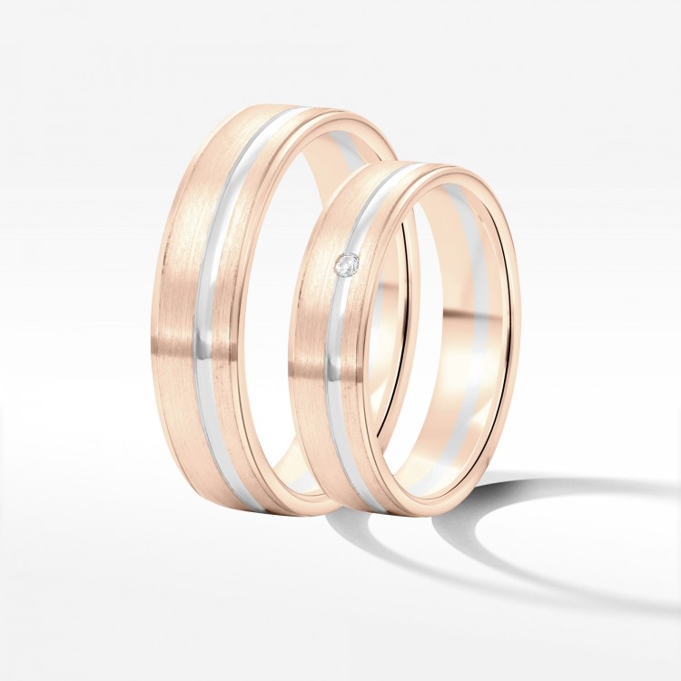 Obrączki ślubne z dwukolorowego złota 5mm