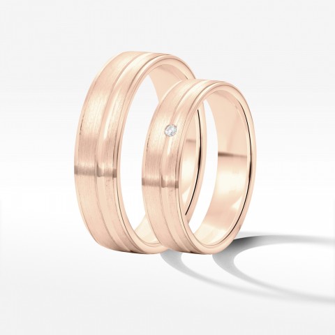 Obrączki ślubne z różowego złota 5mm