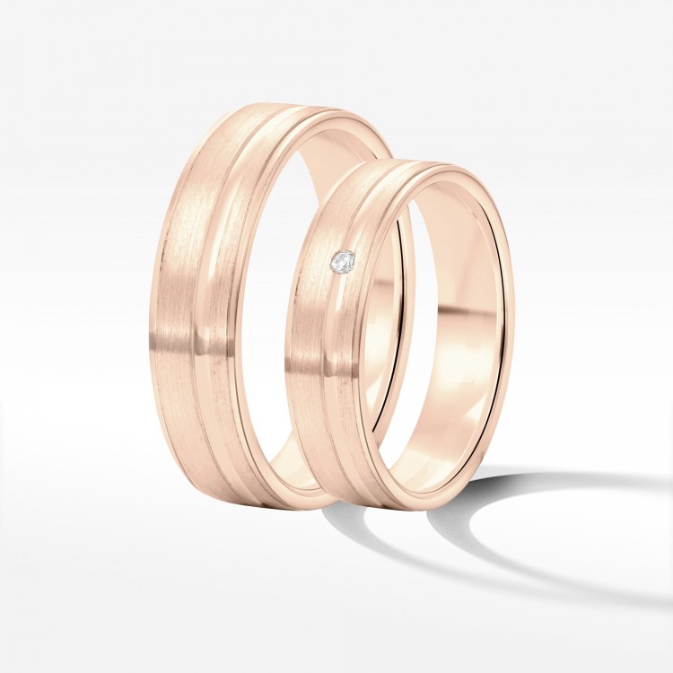Obrączki ślubne z różowego złota 5mm