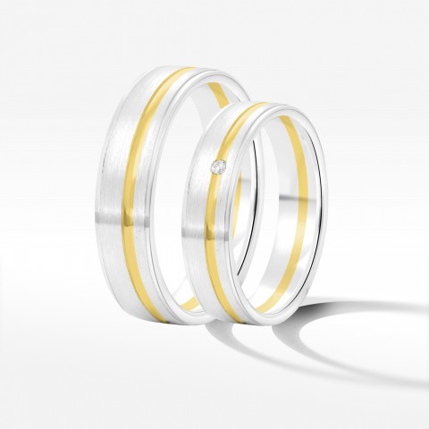 Obrączki ślubne z dwukolorowego złota 5mm