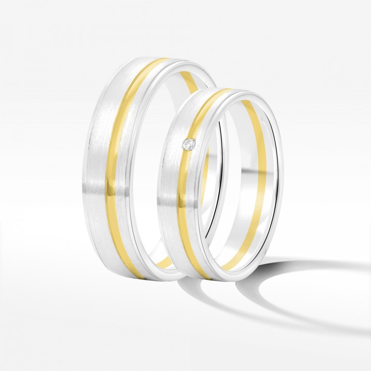 Obrączki ślubne z dwukolorowego złota 5mm