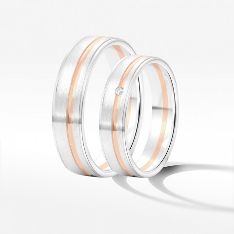 Obrączki ślubne z dwukolorowego złota 5mm