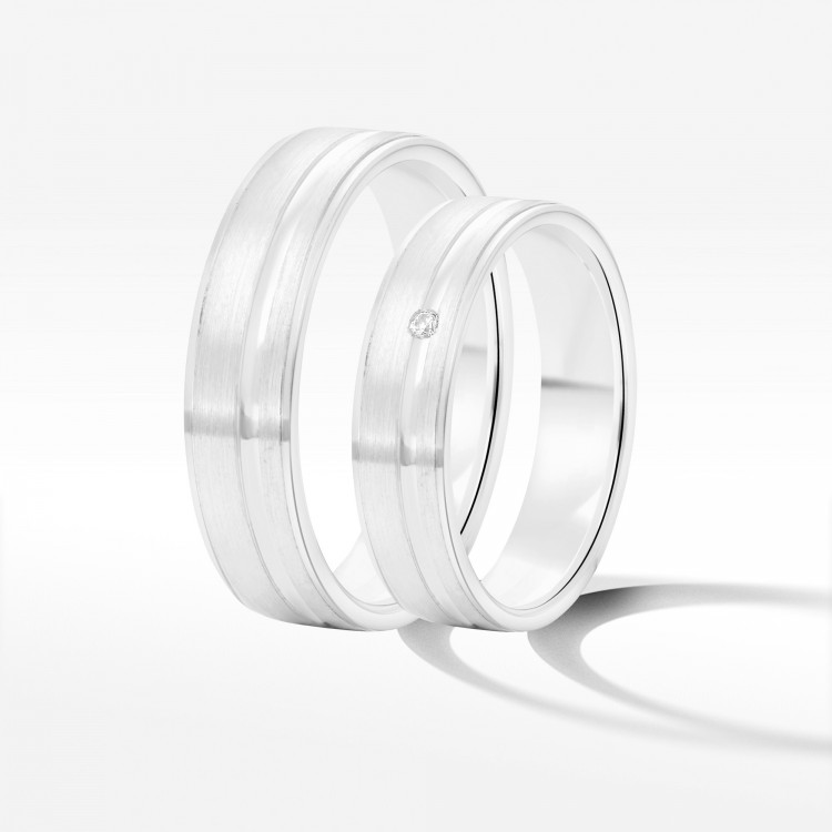 Obrączki ślubne z białego złota 5mm