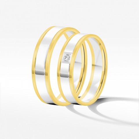 Obrączki ślubne z dwukolorowego złota 5mm