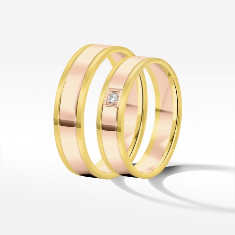 Obrączki ślubne z dwukolorowego złota 5mm