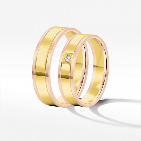 Obrączki ślubne z dwukolorowego złota 5mm