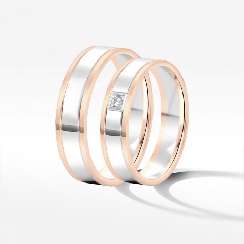 Obrączki ślubne z dwukolorowego złota 5mm