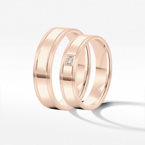 Obrączki ślubne z różowego złota 5mm