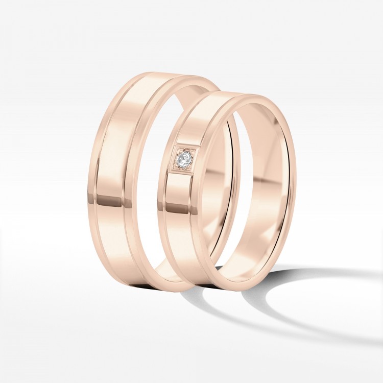 Obrączki ślubne z różowego złota 5mm