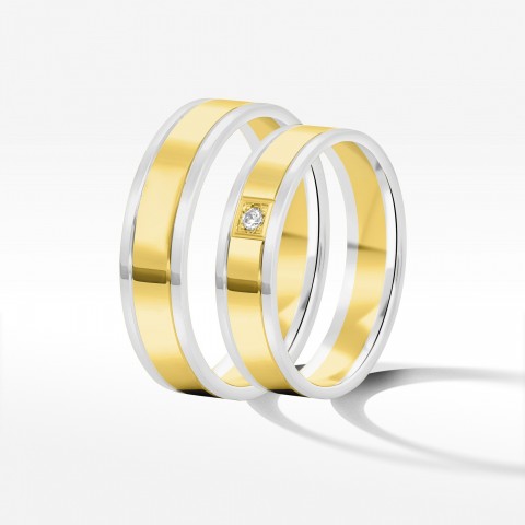 Obrączki ślubne z dwukolorowego złota 5mm