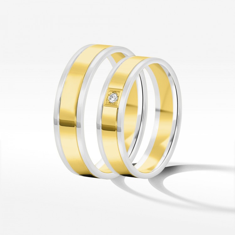 Obrączki ślubne z dwukolorowego złota 5mm