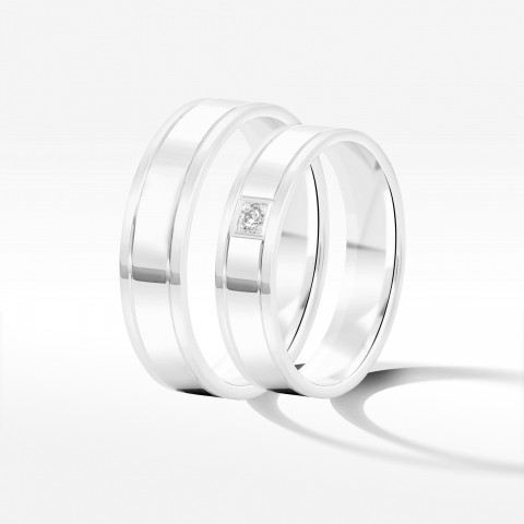 Obrączki ślubne z białego złota 5mm