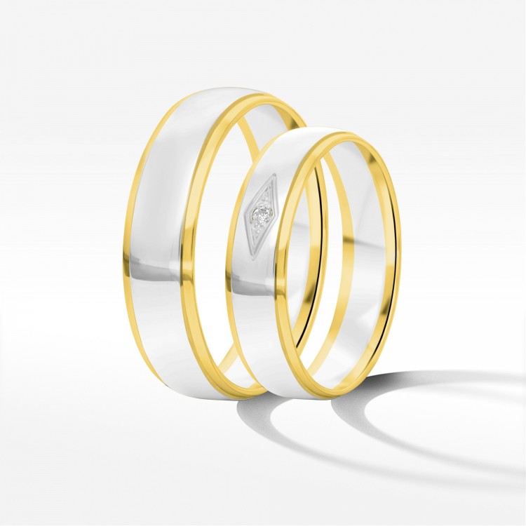 Obrączki ślubne z dwukolorowego złota 5mm