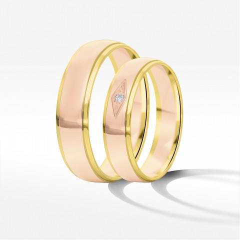 Obrączki ślubne z dwukolorowego złota 5mm