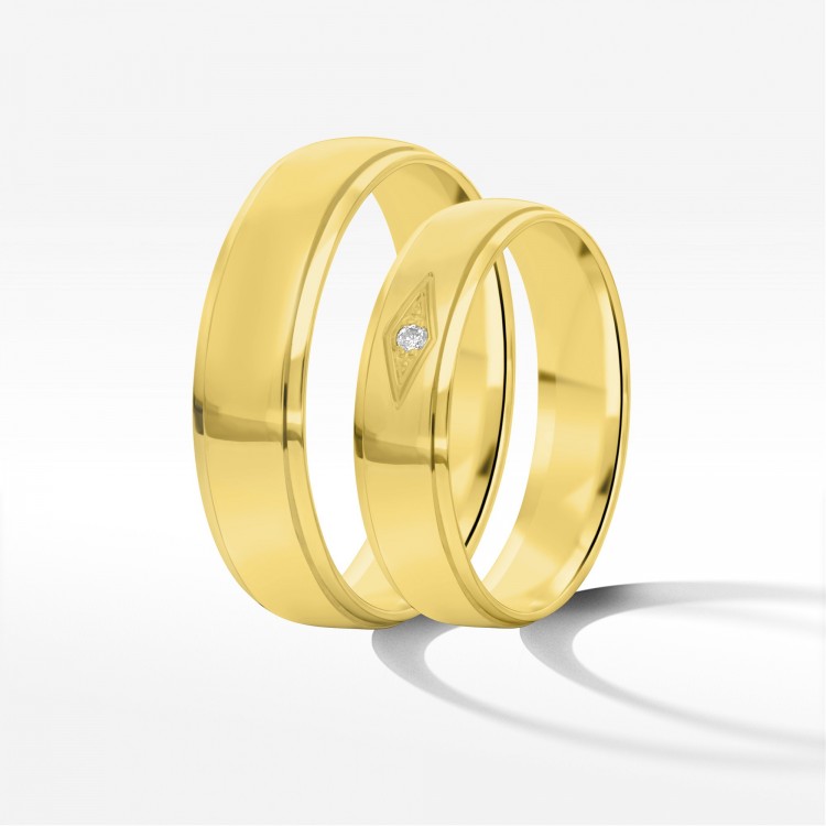 Obrączki ślubne z żółtego złota 5mm