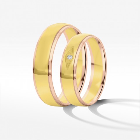 Obrączki ślubne z dwukolorowego złota 5mm