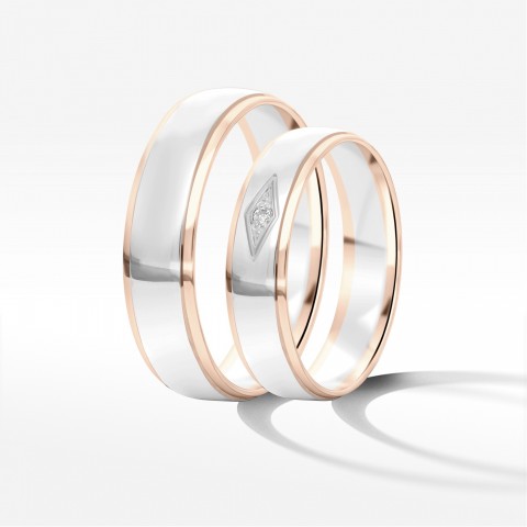 Obrączki ślubne z dwukolorowego złota 5mm