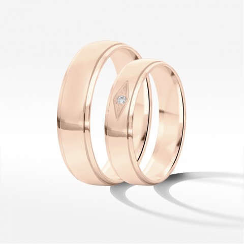 Obrączki ślubne z różowego złota 5mm