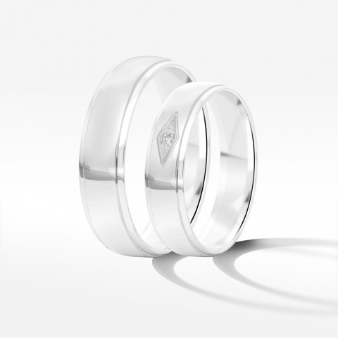 Obrączki ślubne z białego złota 5mm