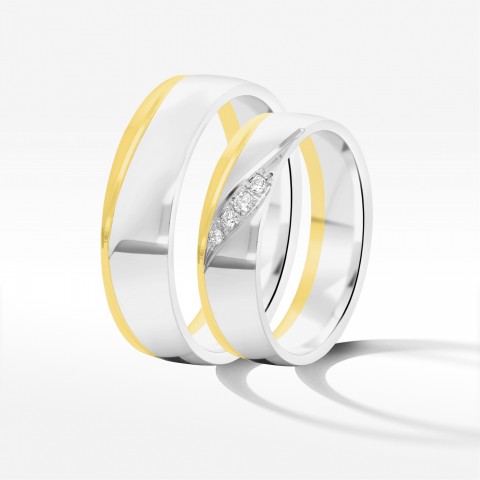 Obrączki ślubne z dwukolorowego złota 5.5mm