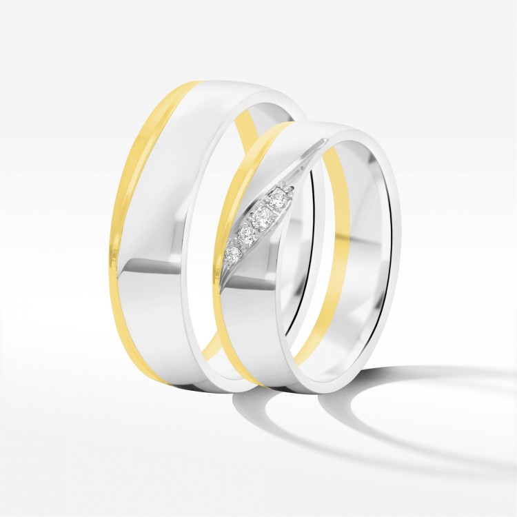 Obrączki ślubne z dwukolorowego złota 5.5mm