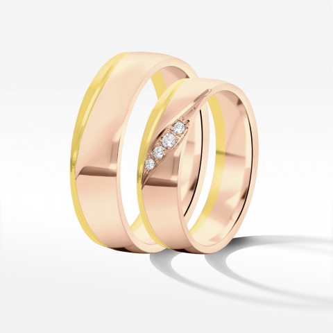 Obrączki ślubne z dwukolorowego złota 5.5mm